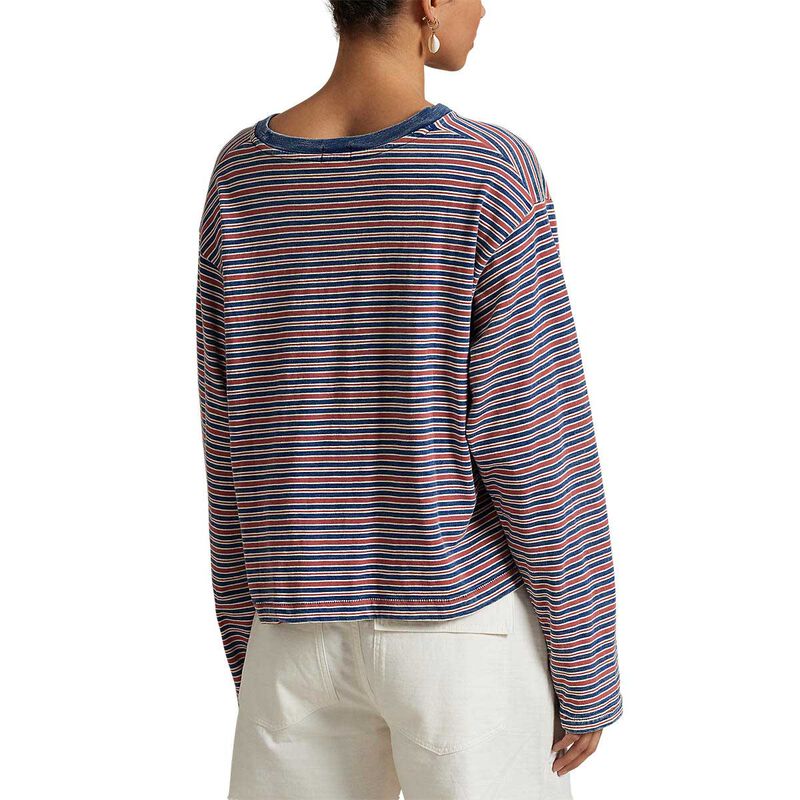 Polo Ralph Lauren Striped Jersey Cropped Long Sleeve Tee image number 1